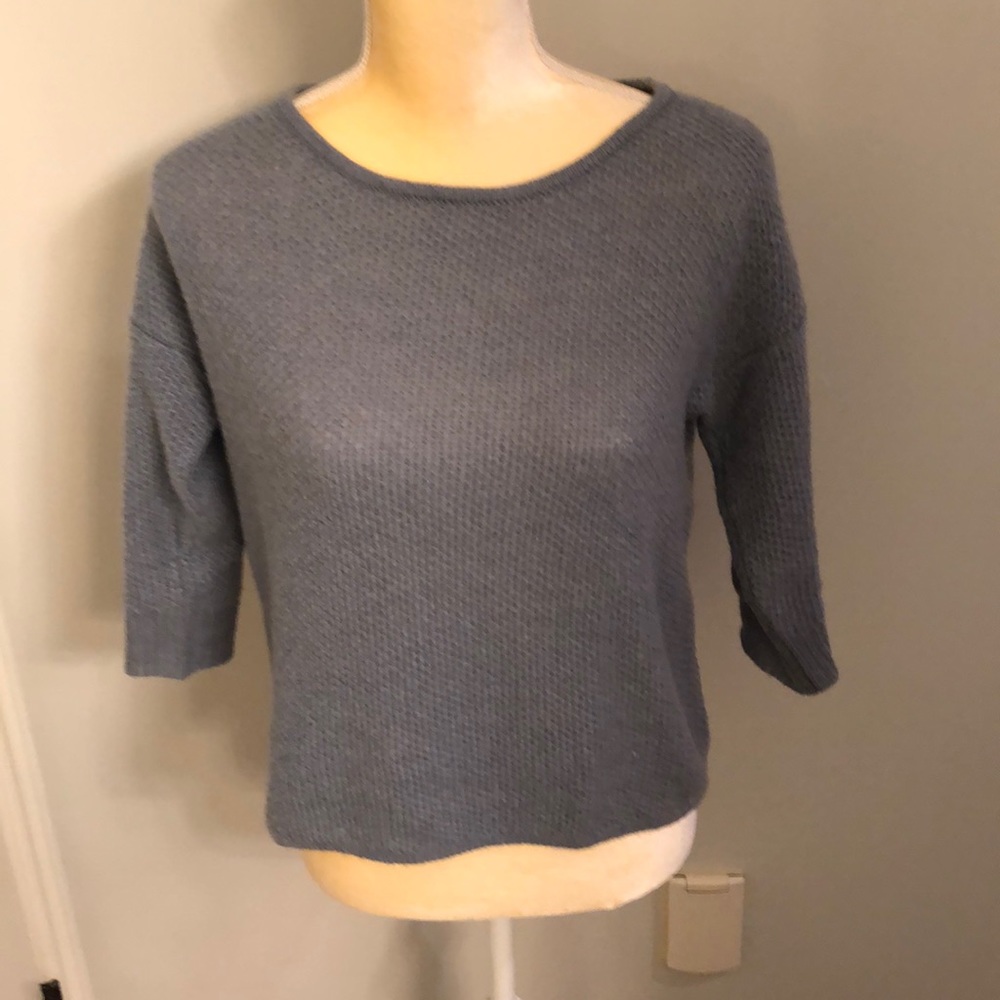 Ann Taylor 3/4 length light-weight blue sweater